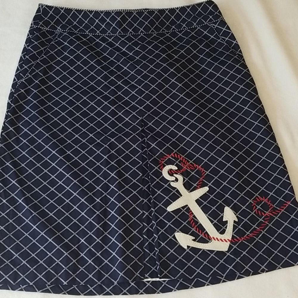 🌟HP🌟 LLBean ⚓ NauticalSkirt w/anchor Size 4R